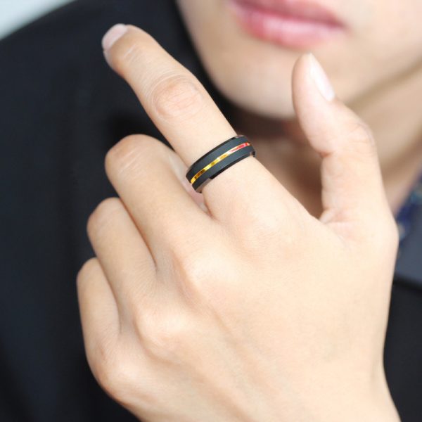 Manufacturers wholesale Jewelry 8mm Tungsten Carbide ring for Men Popular Two Colors Plated Tungsten Rings - Image 3