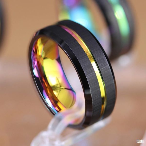 Manufacturers wholesale Jewelry 8mm Tungsten Carbide ring for Men Popular Two Colors Plated Tungsten Rings - Image 4
