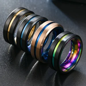 Popular Men Tungsten Ring Abesty Jewelry Factory Manufacturers Tungsten Carbide For Men