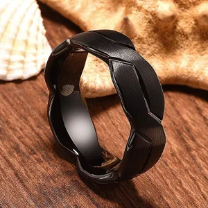 New Design Tungsten Men Ring Abesty Factory Jewelry Sanding Black Tungsten Carbide Rings