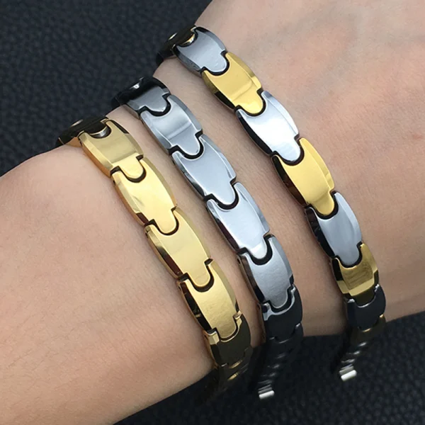 Manufacturers Fashion Gold Magnet Tungsten Carbide Bracelet Abesty Factory Men's Health Jewelry Bangles - Image 4