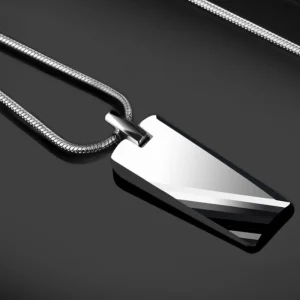 Men Tungsten Carbide Pendant Black Plated Chain Abesty Jewelry Factory Simple Necklace  