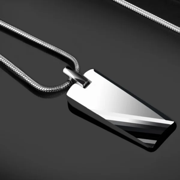 Men Tungsten Carbide Pendant Black Plated Chain Abesty Jewelry Factory Simple Necklace  