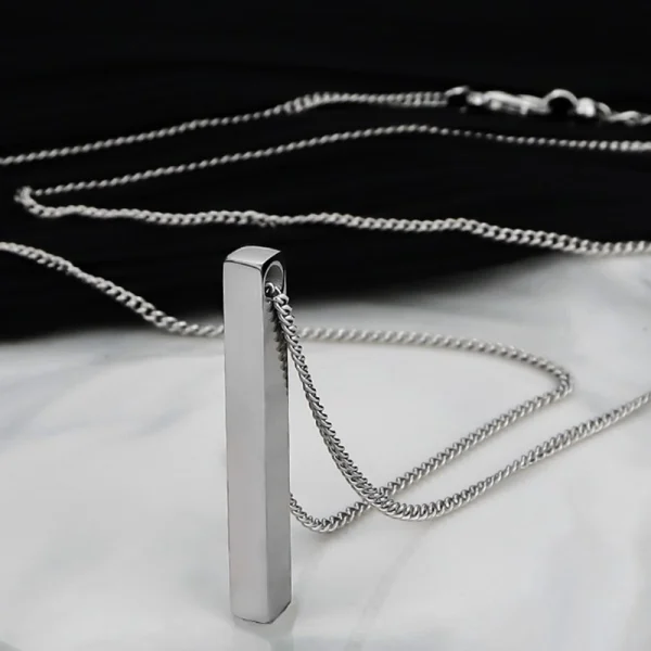 Simple Men Tungsten Carbide Necklace Abesty Jewelry Factory Supply High Polished Man Pedant