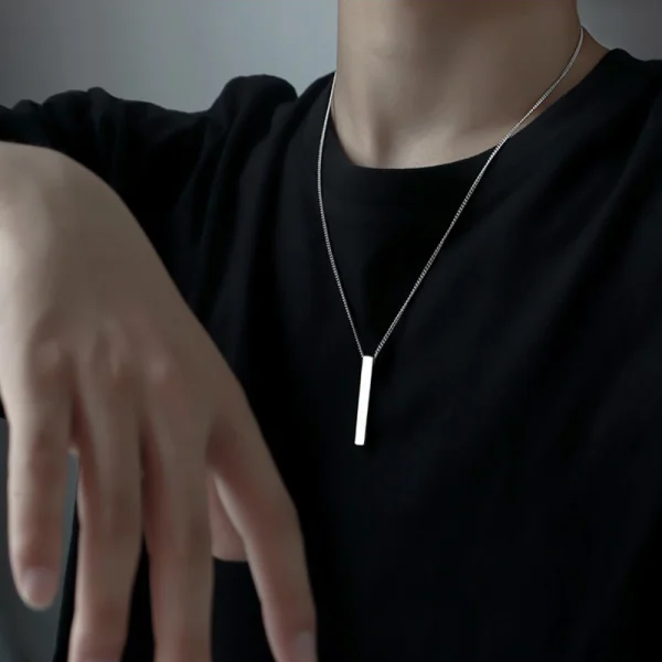 Simple Men Tungsten Carbide Necklace Abesty Jewelry Factory Supply High Polished Man Pedant - Image 4