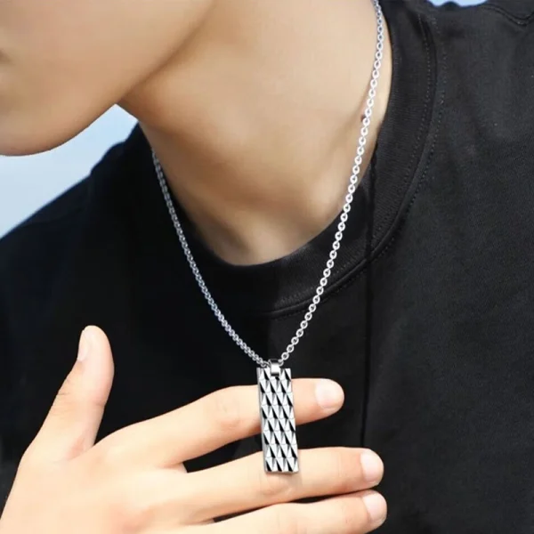 Fashion Men tungsten carbide necklace Abesty Jewelry Factory Hip-hop Simple Man Pendant - Image 3