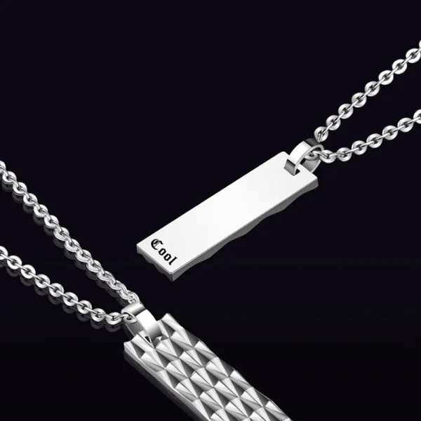 Fashion Men tungsten carbide necklace Abesty Jewelry Factory Hip-hop Simple Man Pendant - Image 4