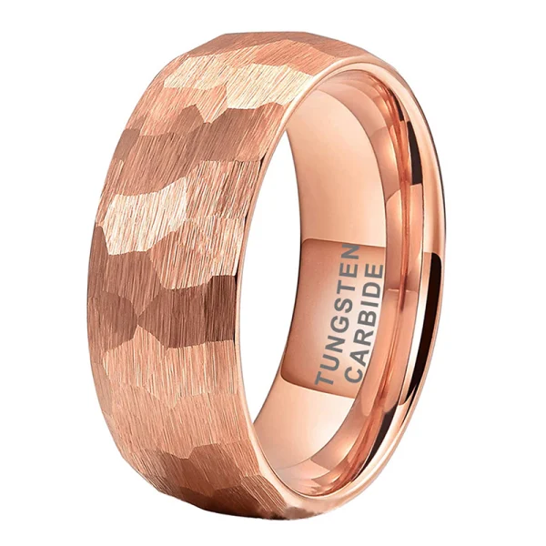 Abesty Tungsten Carbide Jewelry Manufacturer Men's Hammered Black Gold Tungsten rings - Image 2