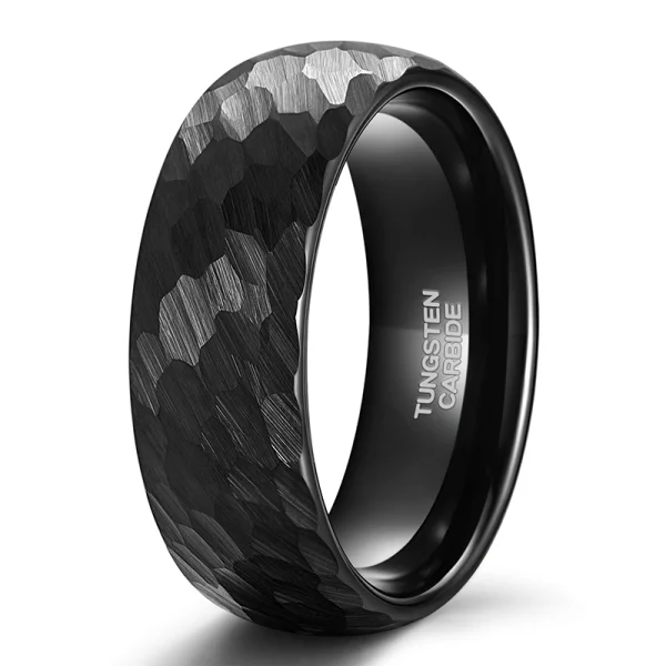 Abesty Tungsten Carbide Jewelry Manufacturer Men's Hammered Black Gold Tungsten rings - Image 3