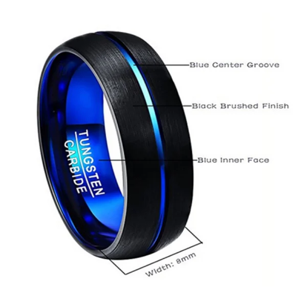 Classical Men Tungsten Ring Shenzhen Manufacturers wholesale 8mm Tungsten Carbide Ring For Men - Image 3