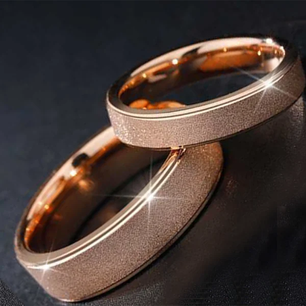 Rose Rold Tungsten Ring Men 8mm Engagement Tungsten Carbide Ring Shenzhen Jewelry Factory - Image 2