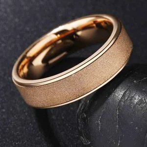 Rose Rold Tungsten Ring Men 8mm Engagement Tungsten Carbide Ring Shenzhen Jewelry Factory