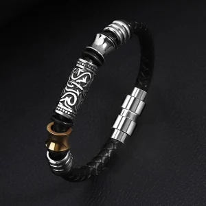 Popular Men Bangles in Europe Abesty Jewelry Men Leather Bracelet Factory Wholesales