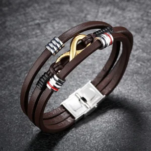 Factory Wholesales Men Braided Leather Bracelet Abesty Jewelry Factory Popular Bangles In Europe