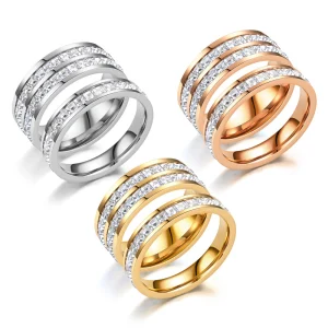 18k Gold Plated Couple Stainless Steel Rings Fashion Wedding Women Rings Shenzhen Manufacturer