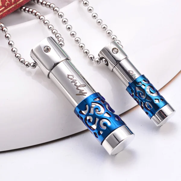 Men Stainless Steel Necklace Wedding Perfume Essential Bottle Abesty Factory Men Pendant - Image 3