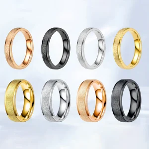Classical Wedding Stainless Steel Rings Abesty Jewelry OEM Factory Women Men Couple Rings 