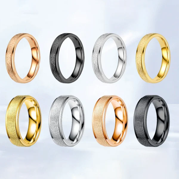 Classical Wedding Stainless Steel Rings Abesty Jewelry OEM Factory Women Men Couple Rings 