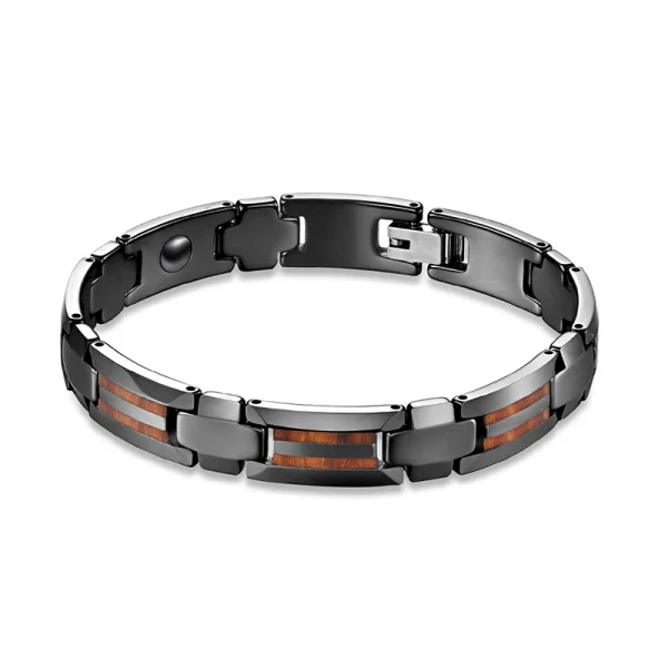 Men Tungsten Carbide Black Plated Bracelet Abesty Jewelry Factory Abalone Shell Inlay Bangles For Men - Image 2