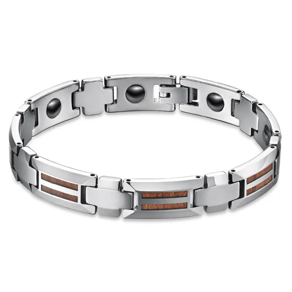 Men Tungsten Carbide Black Plated Bracelet Abesty Jewelry Factory Abalone Shell Inlay Bangles For Men - Image 3