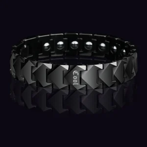 Fashion Men Tungsten Carbide Bracelet Custom Energy Magnetic Ip Black Plated Bangles Can Adjust