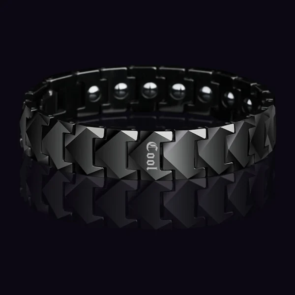 Fashion Men Tungsten Carbide Bracelet Custom Energy Magnetic Ip Black Plated Bangles Can Adjust
