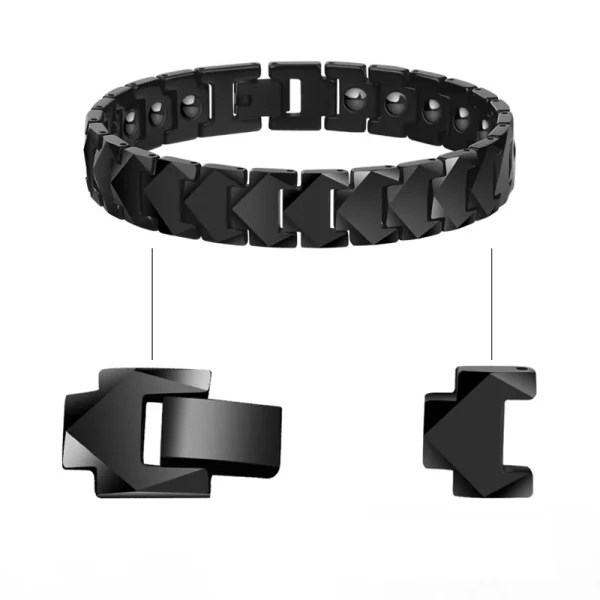 Fashion Men Tungsten Carbide Bracelet Custom Energy Magnetic Ip Black Plated Bangles Can Adjust - Image 3