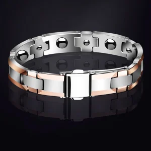 Men Tungsten Carbide Rose Gold Plated Bracelet Shenzhen Jewelry Factory Fashion Magnet Bangles For Men