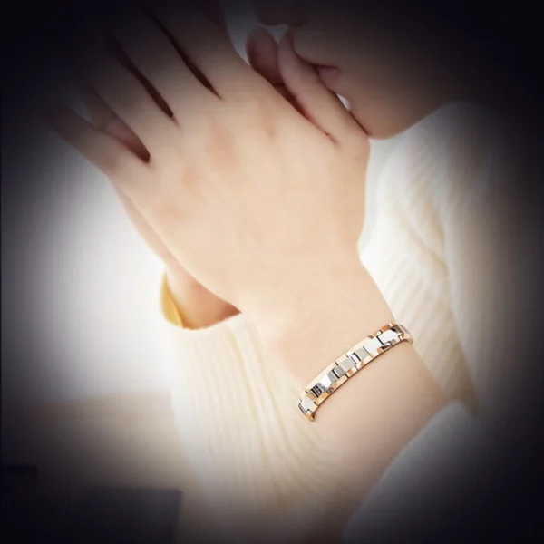 Men Tungsten Carbide Rose Gold Plated Bracelet Shenzhen Jewelry Factory Fashion Magnet Bangles For Men - Image 3