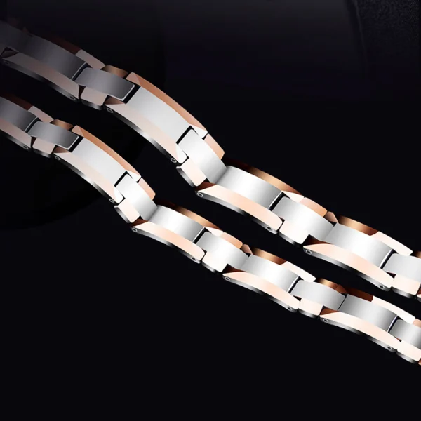 Men Tungsten Carbide Rose Gold Plated Bracelet Shenzhen Jewelry Factory Fashion Magnet Bangles For Men - Image 4