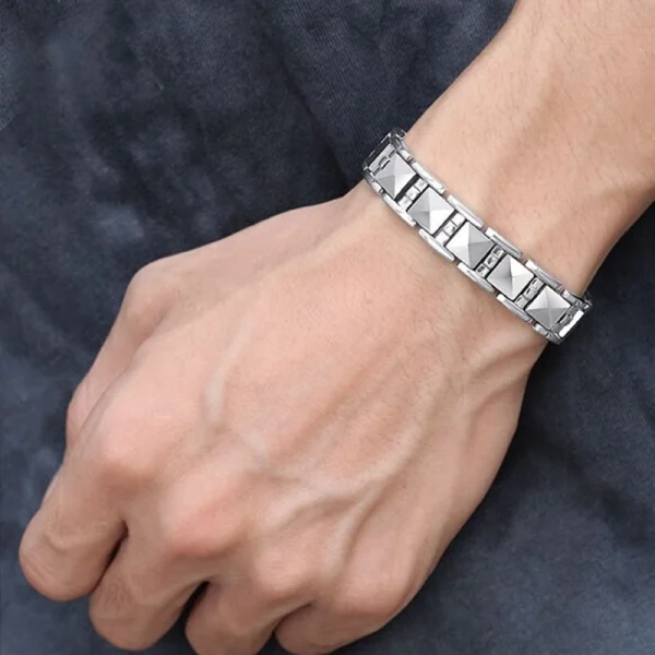 Men Tungsten Carbide Gold Plated Bracelet Abesty Jewelry Factory Classical Simple 21cm Men Bangles - Image 2