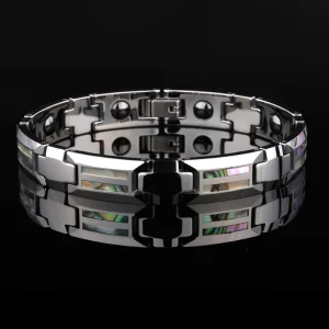 Tungsten Carbide Men Bracelet Fashion Abesty Jewelry Factory Abalone Shell Inlaying Wedding Bangles