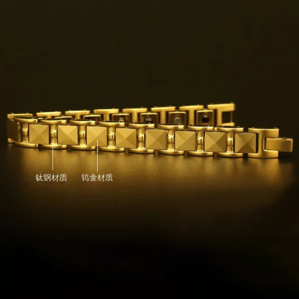 Men Tungsten Carbide Gold Plated Bracelet Abesty Jewelry Factory Classical Simple 21cm Men Bangles - Image 4