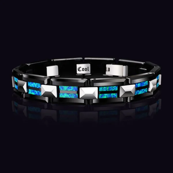 Abesty Jewelry Factory Manufacture New Design Opal Inlaying Men Bangles Men Tungsten Carbide Bracelet 