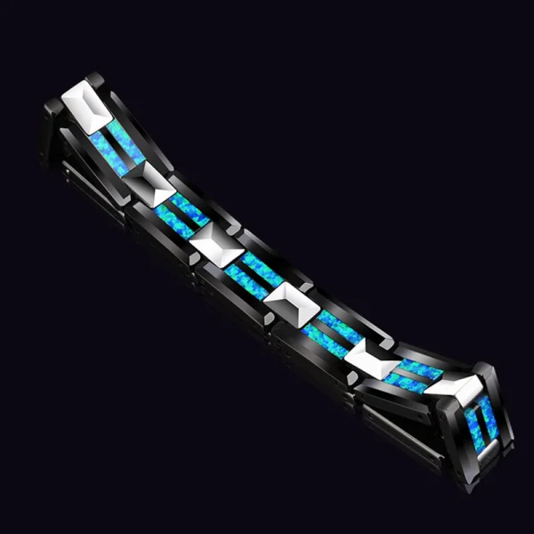 Abesty Jewelry Factory Manufacture New Design Opal Inlaying Men Bangles Men Tungsten Carbide Bracelet  - Image 3
