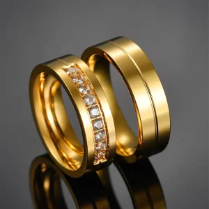 Stainless Steel Wedding Rings Abesty Jewelry Factory Fashion Wedding Women Men Couple Rings