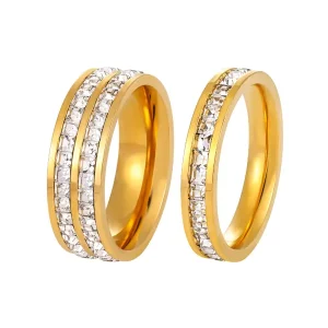 Stainless Steel Wedding Rings Abesty Factory 18k Gold Wedding Women Men Couple Rings