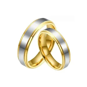 Stainless Steel Wedding 18k Gold Rings 6/4mm Jewelry Factory Women Men Couple Rings