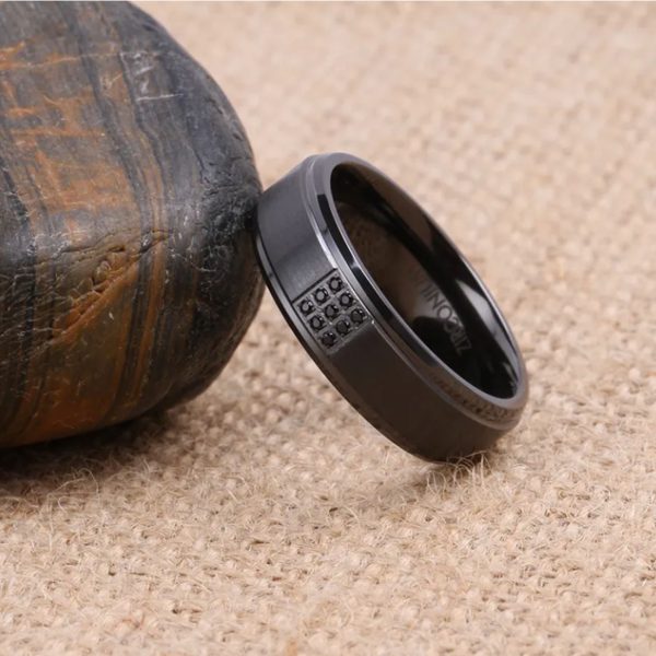 CustomBlack Zirconium Rings for Men Fashion Bands Wholesale Supplier & Factory Directly - Image 2