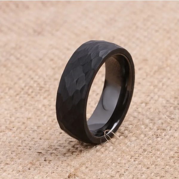 Fashion Men'’s Black Zirconium Ring Wedding Bands Bulk wholesale OEM Jewelry Supplier - Image 3