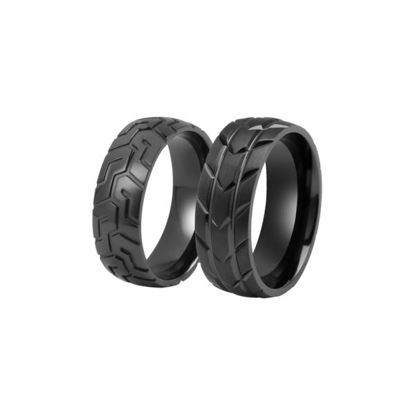 High-Quality Black Zirconium Rings For Men Custom Fashion Bands Factory Wholesale - Image 2