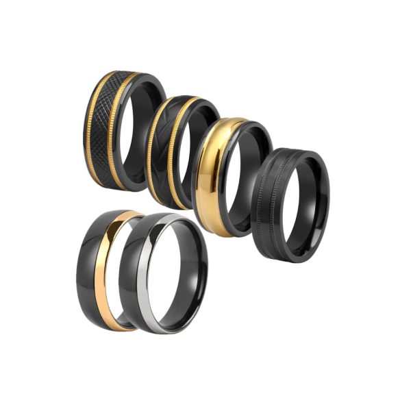 Black Zirconium Ring Wholesale Modern Men’s Wedding Bands Manufacturer - Image 2