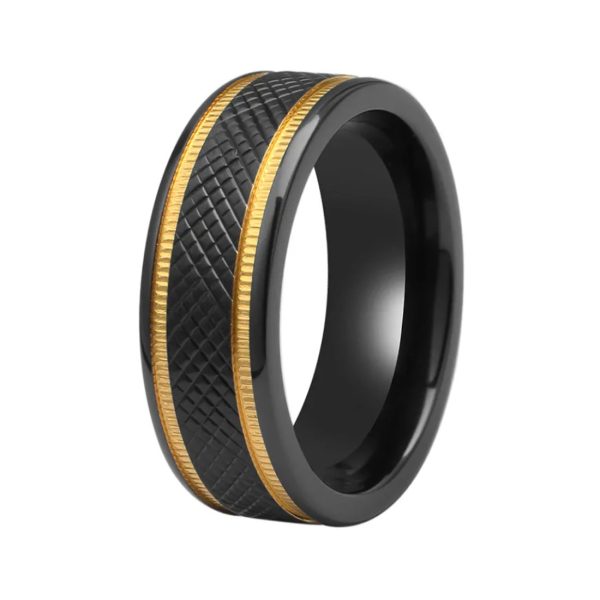 Black Zirconium Ring Wholesale Modern Men’s Wedding Bands Manufacturer