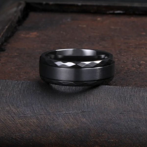 Men’s Black Zirconium Rings in Bulk High Quality Custom Engraved and Logo Jewelry Supplier - Image 2