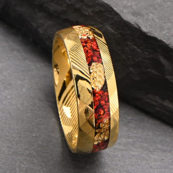 Handmade Damascus Steel Ring for Men Wedding Band Custom Engraved Jewelry Gift - Image 4