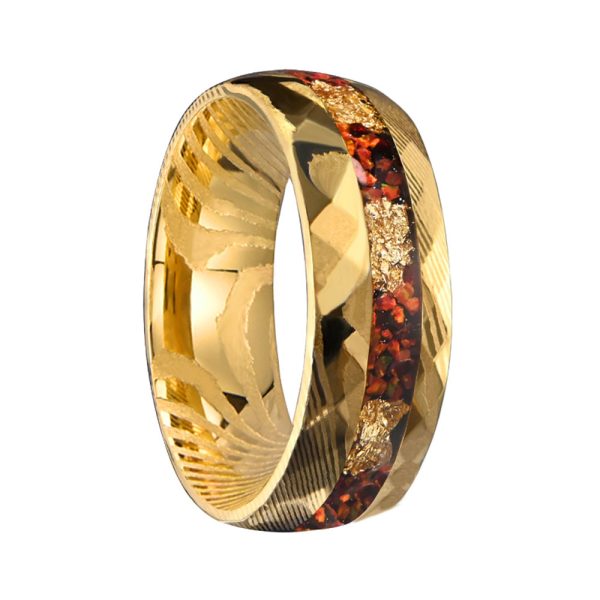 Handmade Damascus Steel Ring for Men Wedding Band Custom Engraved Jewelry Gift - Image 3