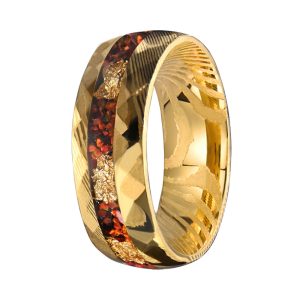 Handmade Damascus Steel Ring for Men Wedding Band Custom Engraved Jewelry Gift