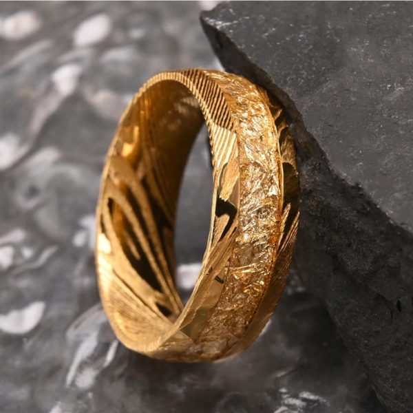 Damascus Steel Men’'s Wedding Band Factory Bulk Damascus Steel Jewelry Supplier - Image 3