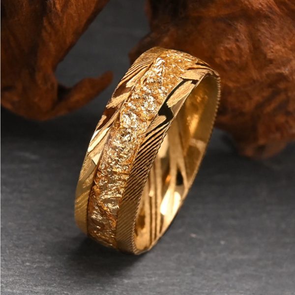 Damascus Steel Men’'s Wedding Band Factory Bulk Damascus Steel Jewelry Supplier - Image 4