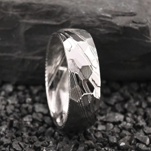 0EM Men’s Damascus Steel Rings Personalized Damascus Steel Bands Wholesale - Image 3